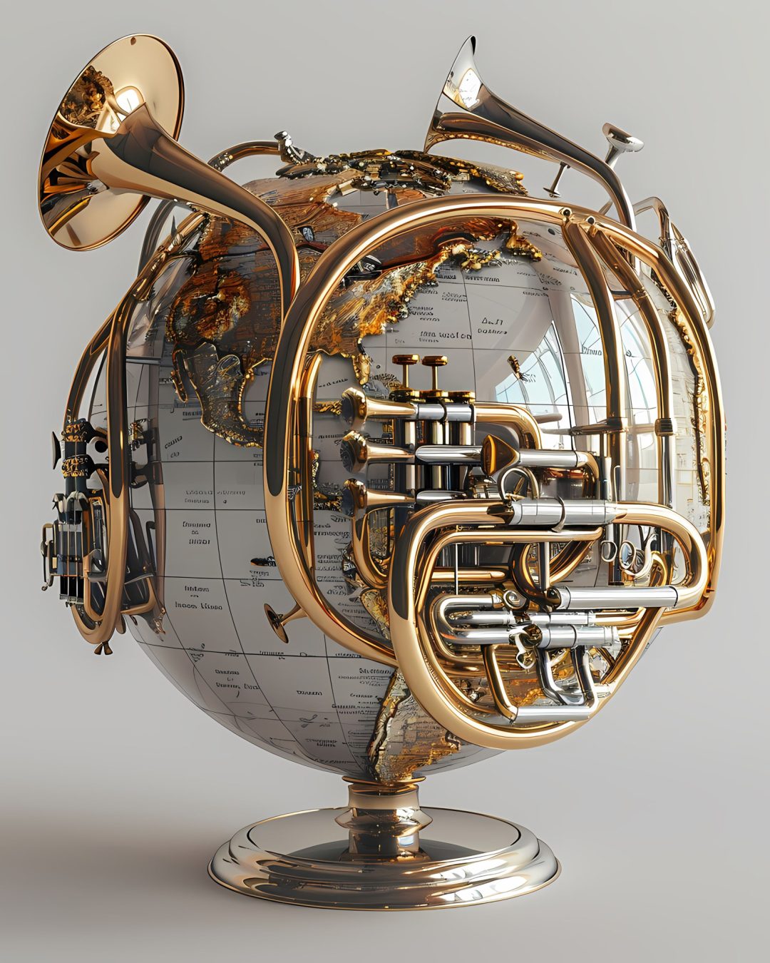 3d-realistic-globe-with-musical-elements