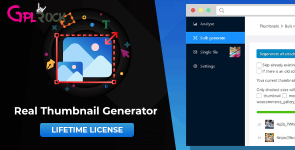 KWordPress Real Thumbnail Generator: Efficiently force regenerate thumbnails in bulk (or single)